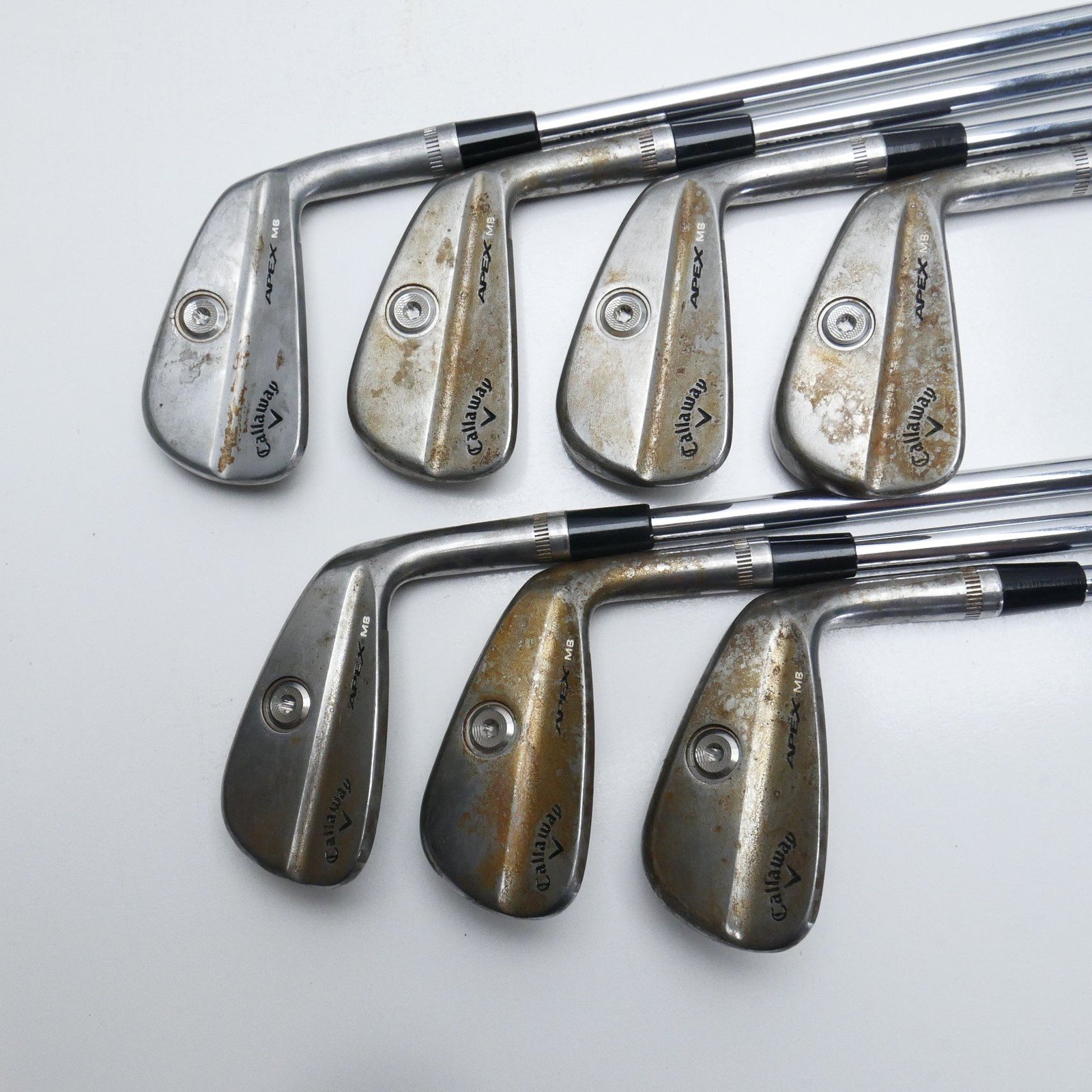 Used TOUR ISSUE Callaway Apex MB 2021 Raw Iron Set / 4 - PW / X-Stiff Flex