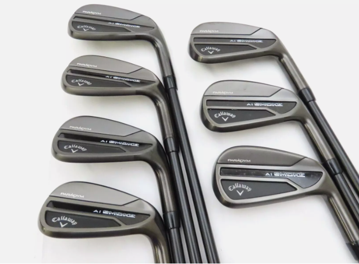 Callaway Paradym Ai Smoke Black Iron Set 5-AW irons Elevate MPH Black Stiff Flex