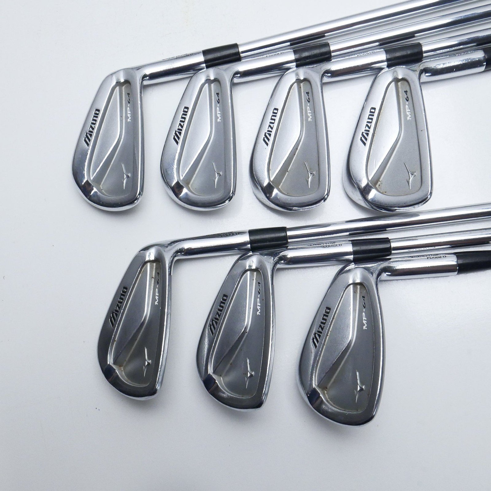 Used Mizuno MP-64 Iron Set / 4 - PW / Stiff Flex