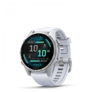Garmin fenix 8 Silver 43mm Watch with Whitestone Band 010-02903-00