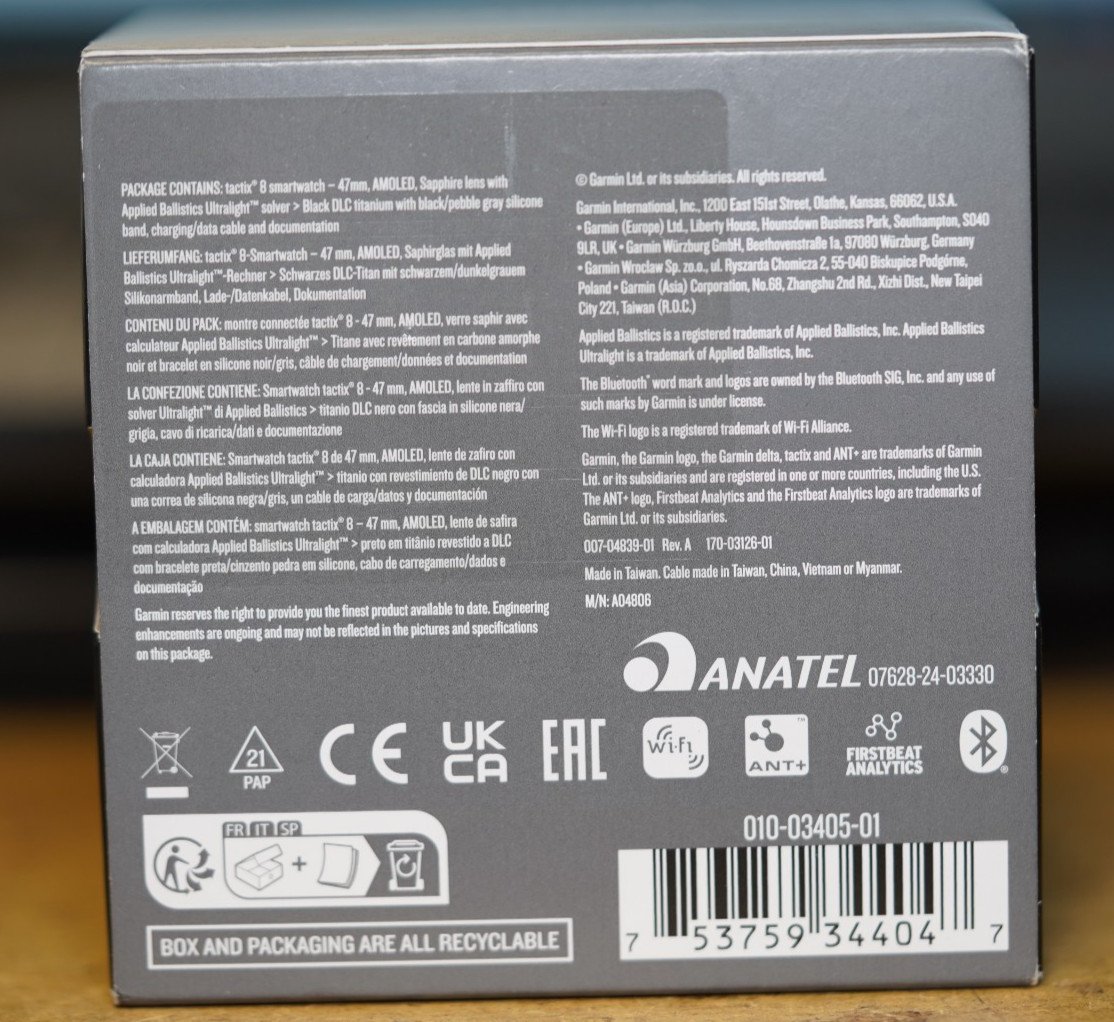 Garmin TACTIX 8 AMOLED black Sapphire Tactical BRAND NEW - Image 3