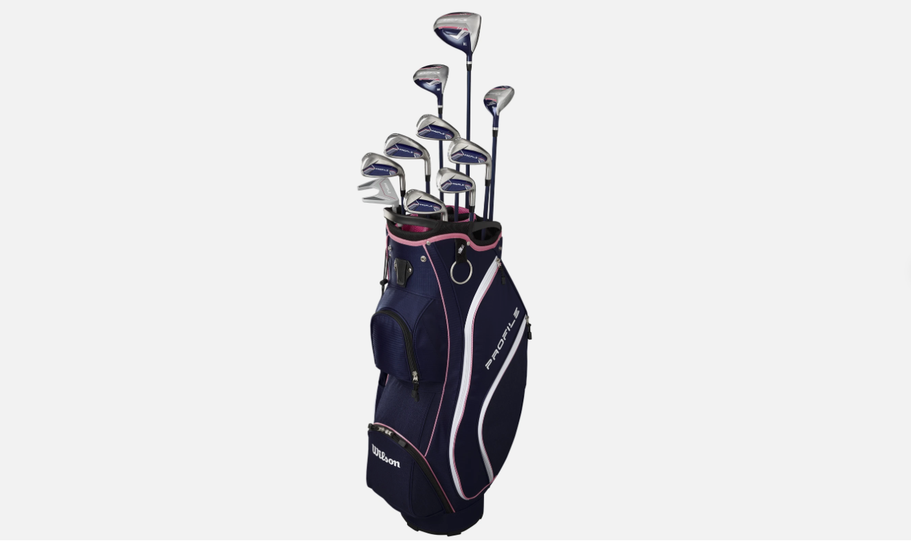 Women Wilson Profile Navy/Pink Petite with Cart Bag Complete Set Club Set
