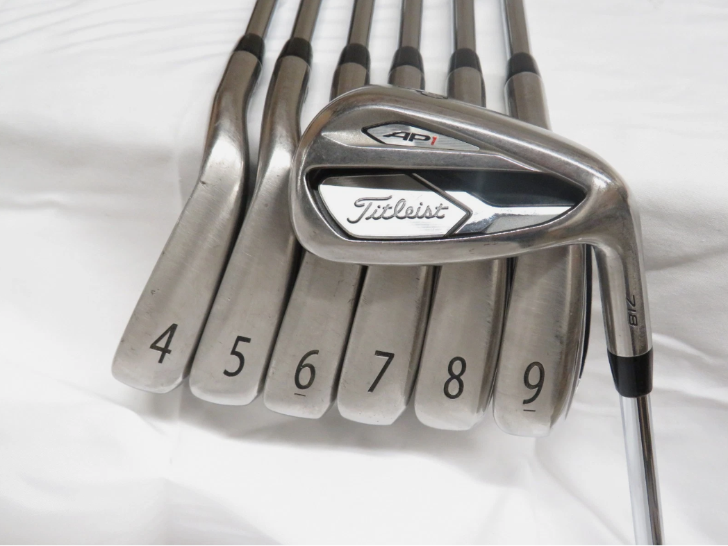 Used Titleist 718 AP1 Iron Set 4-PW AMT Tour White S300 Stiff Flex Steel Shafts
